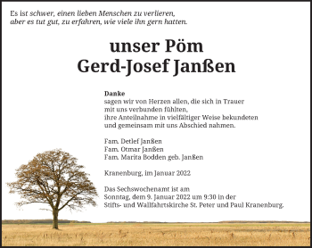 Traueranzeige von Gerd-Josef Janßen von Rheinische Post