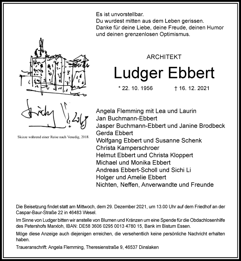  Traueranzeige für Ludger Ebbert vom 23.12.2021 aus Rheinische Post