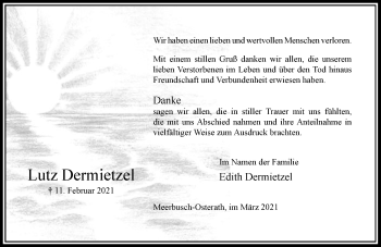 Traueranzeige von Lutz Dermietzel von Rheinische Post