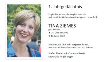 Traueranzeige von Tina Ziemes von Rheinische Post