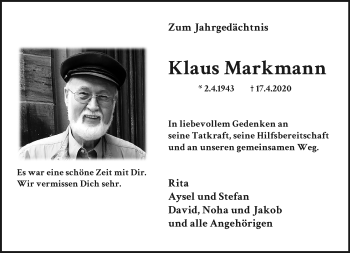 Traueranzeige von Klaus Markmann von Rheinische Post