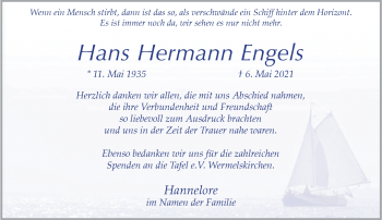 Traueranzeige von Hans Hermann Engels von Rheinische Post