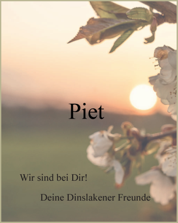 Traueranzeige von Piet  von Rheinische Post