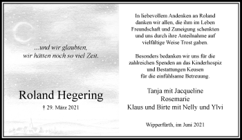 Traueranzeige von Roland Hegering von Rheinische Post