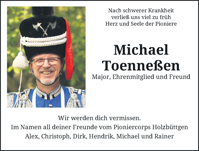  Traueranzeige für Michael Toenneßen vom 25.09.2021 aus Rheinische Post