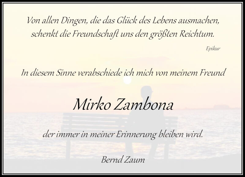  Traueranzeige für Mirko Zambona vom 18.09.2021 aus Rheinische Post