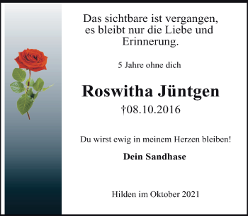 Traueranzeige von Roswitha Jüntgen von Rheinische Post