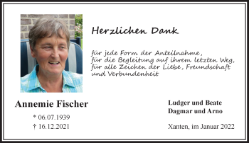 Traueranzeige von Annemie Fischer von Rheinische Post