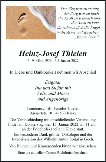 Traueranzeige von Heinz-Josef Thielen von Rheinische Post