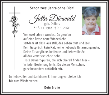 Traueranzeige von Jutta Dürwald von Rheinische Post