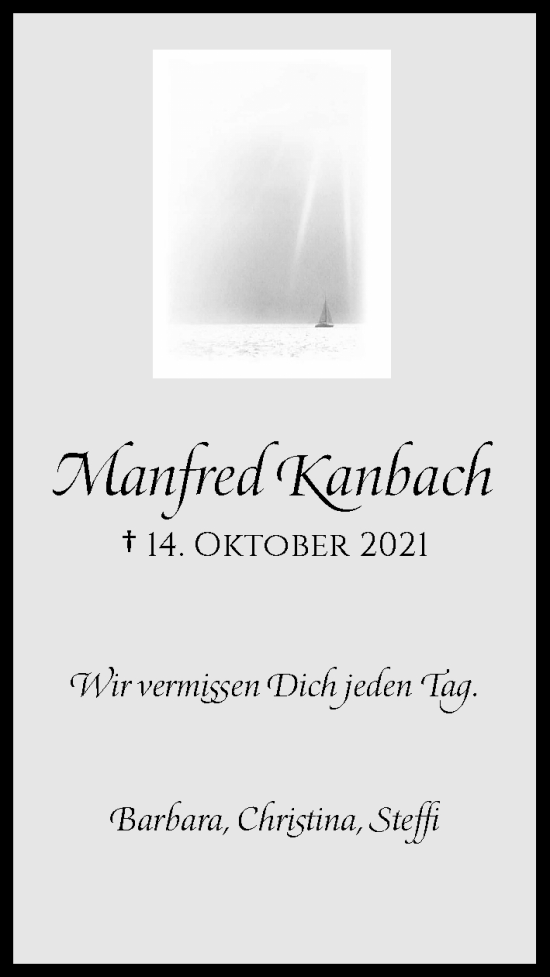 Traueranzeige von Manfred Kanbach von Rheinische Post