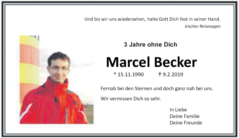  Traueranzeige für Marcel Becker vom 12.02.2022 aus Rheinische Post