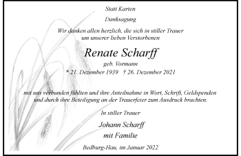 Traueranzeige von Renate Scharf von Rheinische Post