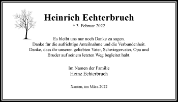 Traueranzeige von Heinrich Echterbruch von Rheinische Post