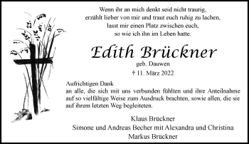 Traueranzeige von Edith Brückner von Rheinische Post