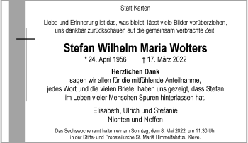 Traueranzeige von Stefan Wilhelm Maria Wolters von Rheinische Post