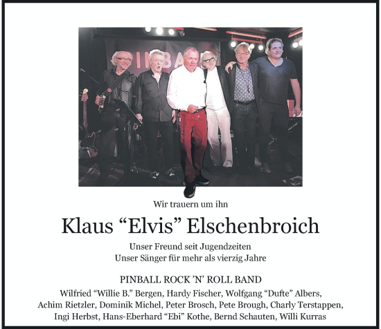Traueranzeige von Klaus Elschenbroich von Rheinische Post