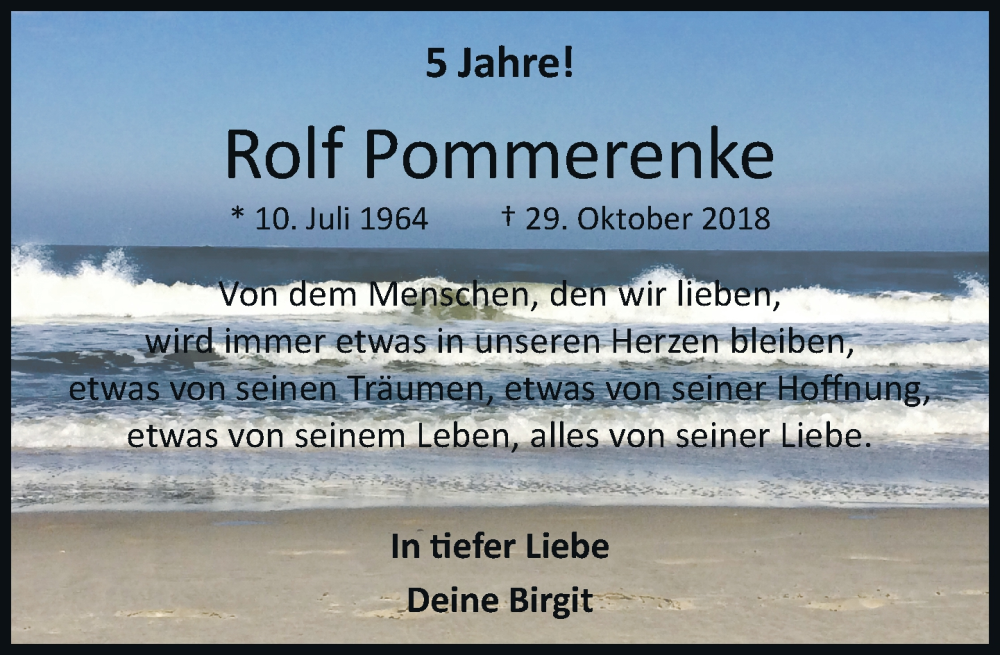  Traueranzeige für Rolf Pommerenke vom 28.10.2023 aus Rheinische Post