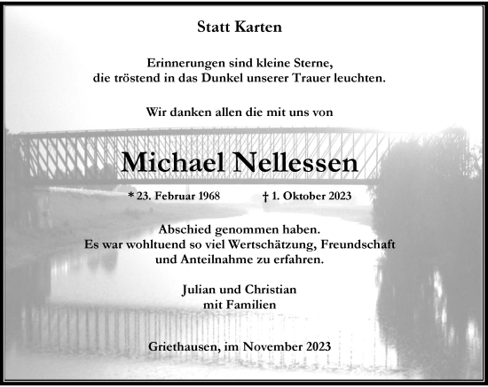 Traueranzeige von Michael Nellessen von Rheinische Post