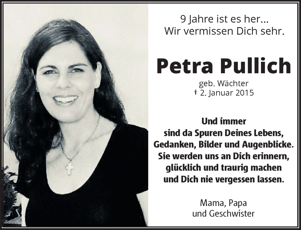  Traueranzeige für Petra Pullich vom 02.01.2024 aus Rheinische Post