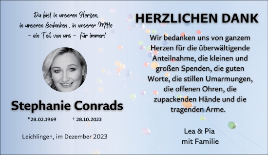 Traueranzeige von Stephanie Conrads von Rheinische Post