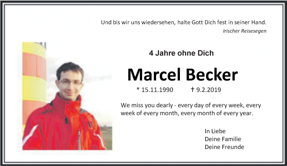  Traueranzeige für Marcel Becker vom 11.02.2023 aus Rheinische Post