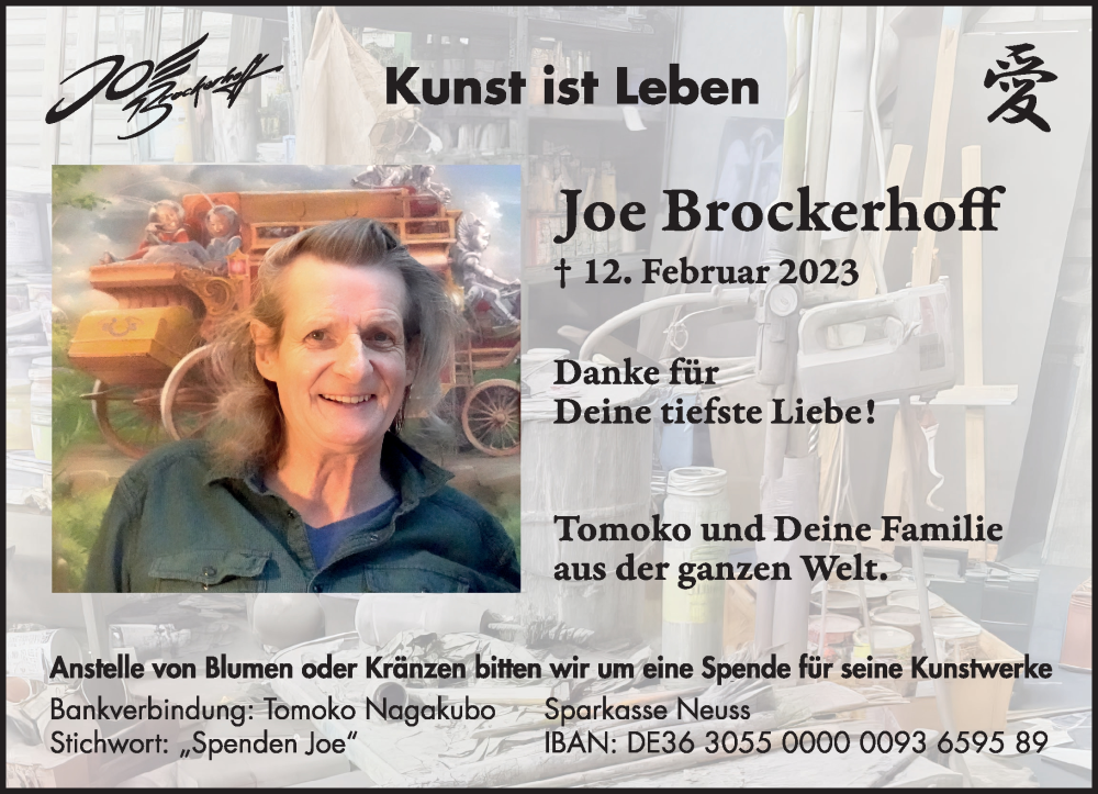  Traueranzeige für Joe Brockerhoff vom 04.03.2023 aus Rheinische Post