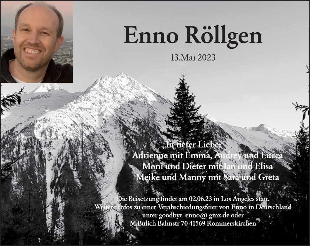  Traueranzeige für Enno Röllgen vom 20.05.2023 aus Rheinische Post