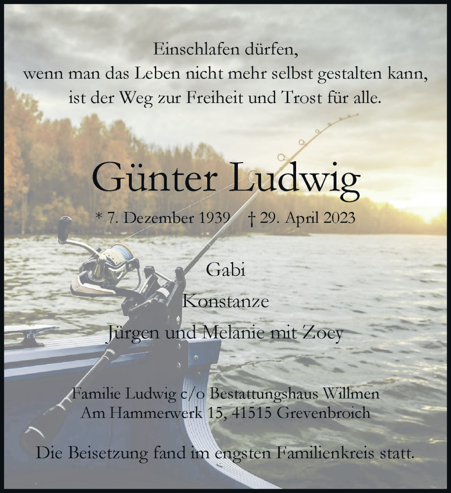  Traueranzeige für Günter Ludwig vom 13.05.2023 aus Rheinische Post