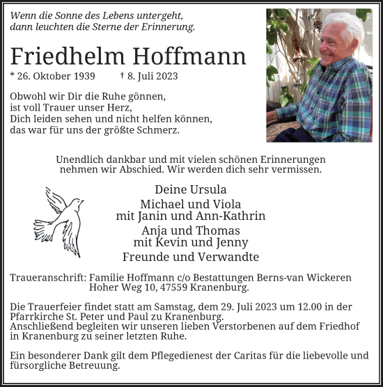 Traueranzeige von Friedhelm Hoffmann von Rheinische Post
