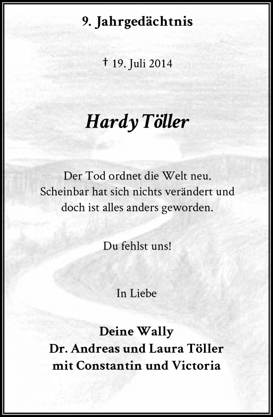 Traueranzeige von Hardy Töller von Rheinische Post