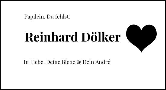 Traueranzeige von Reinhard Dölker von Rheinische Post