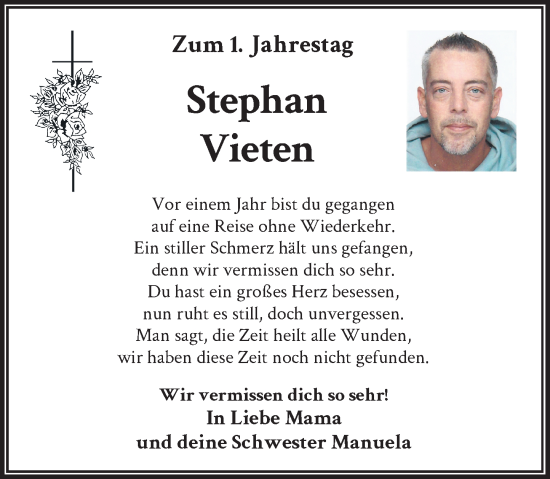 Traueranzeige von Stephan Vieten von Rheinische Post