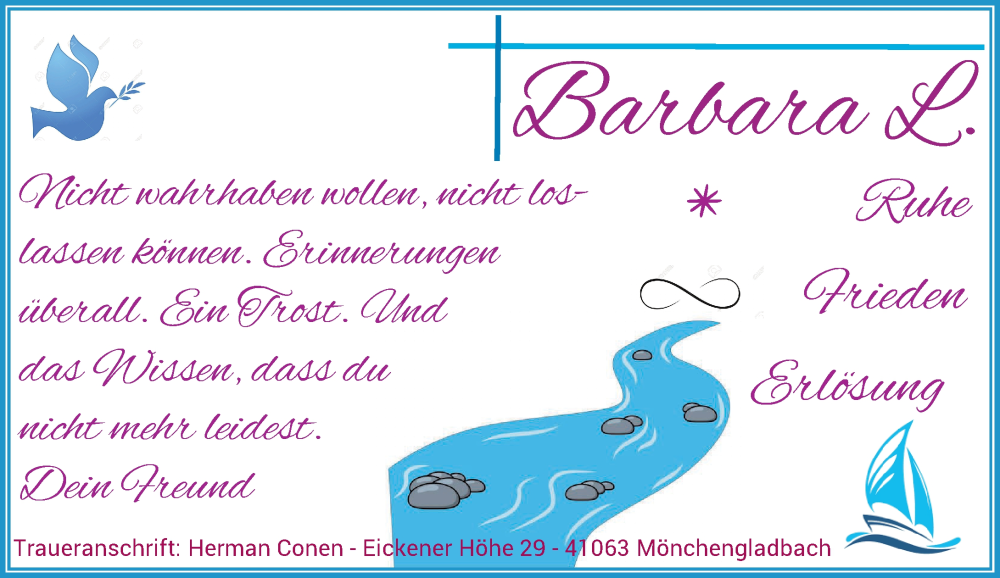  Traueranzeige für Barbara  vom 30.09.2023 aus Rheinische Post