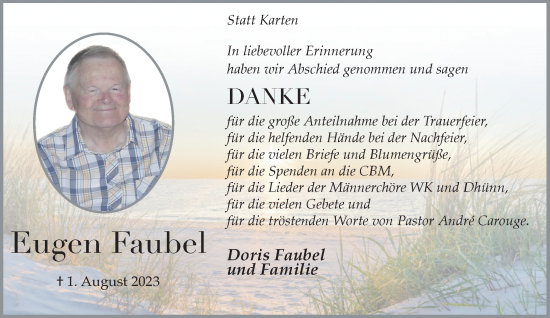 Traueranzeige von Eugen Faubel von Rheinische Post