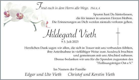 Traueranzeige von Hildegard Vieth von Rheinische Post