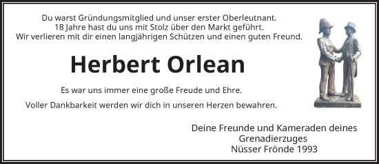 Traueranzeige von Herbert Orlean von Rheinische Post