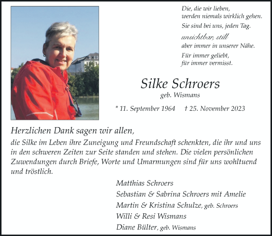 Traueranzeige von Silke Schroers von Rheinische Post