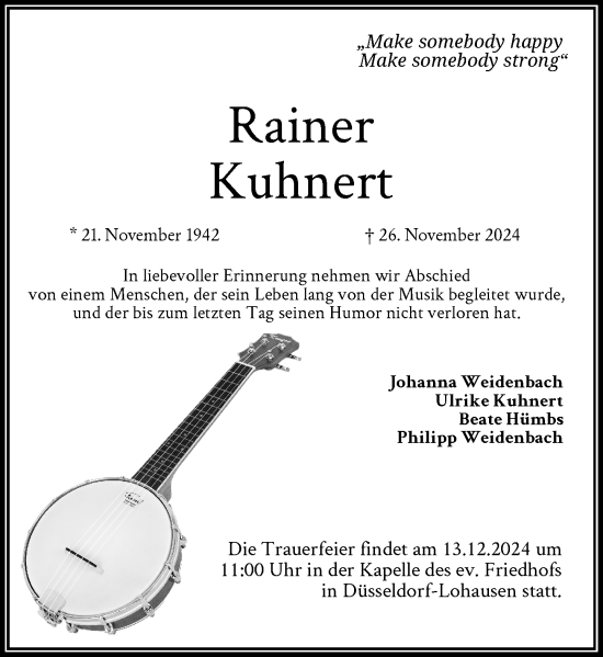 Traueranzeige von Rainer Kuhnert von Rheinische Post