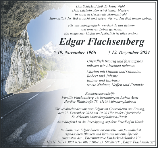 Traueranzeige von Edgar Flachsenberg von Rheinische Post