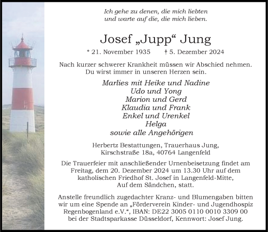 Traueranzeige von Josef  Jung von Rheinische Post