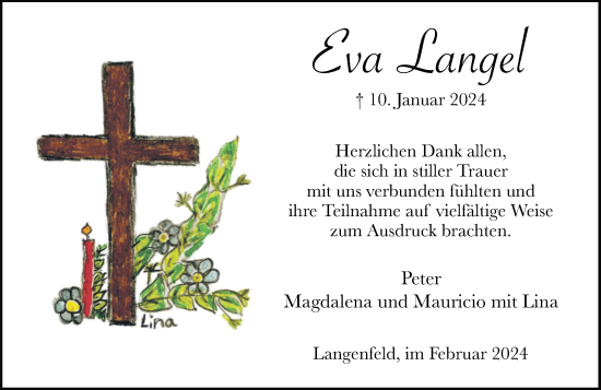 Traueranzeige von Eva Langel von Rheinische Post