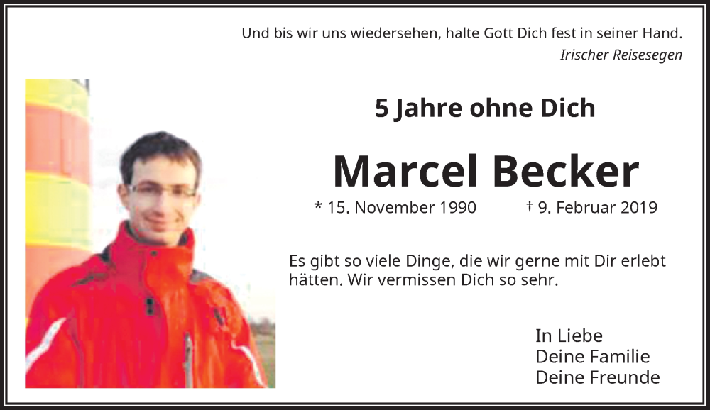  Traueranzeige für Marcel Becker vom 10.02.2024 aus Rheinische Post