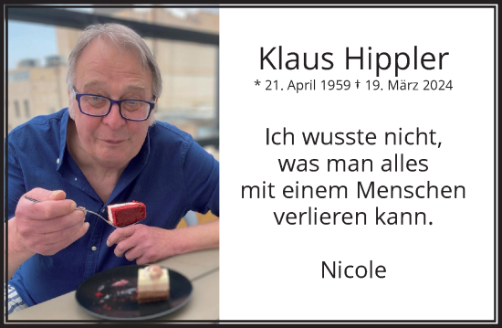 Traueranzeige von Klaus Hippler von Rheinische Post