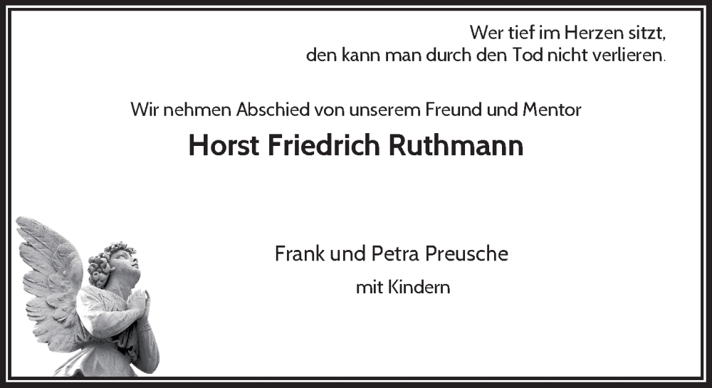  Traueranzeige für Horst Friedrich Ruthmann vom 27.04.2024 aus Rheinische Post