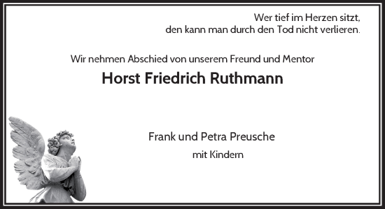 Traueranzeige von Horst Friedrich Ruthmann von Rheinische Post