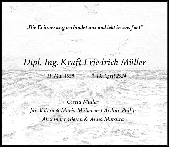 Traueranzeige von Kraft-Friedrich Müller von Rheinische Post