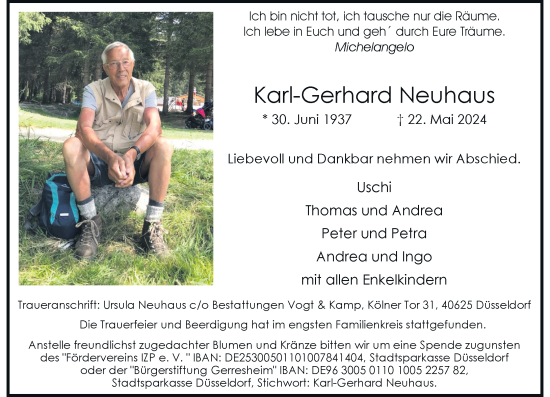 Traueranzeige von Karl-Gerhard Neuhaus von Rheinische Post