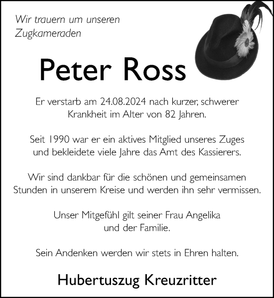 Traueranzeige von Peter Ross von Rheinische Post