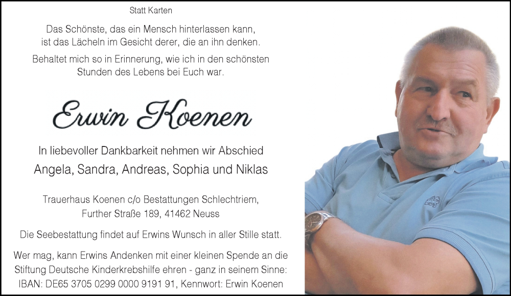  Traueranzeige für Erwin Koenen vom 11.10.2025 aus Rheinische Post